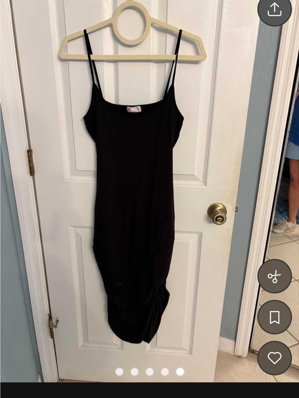 MadRag Y2K Black Ruched Asymmetrical Midi Dress XS